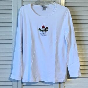 Festive White Long Sleeve Kids Tee